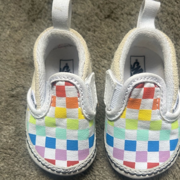 Vans rainbow checker slip ons size 1 baby infant - Picture 2 of 5